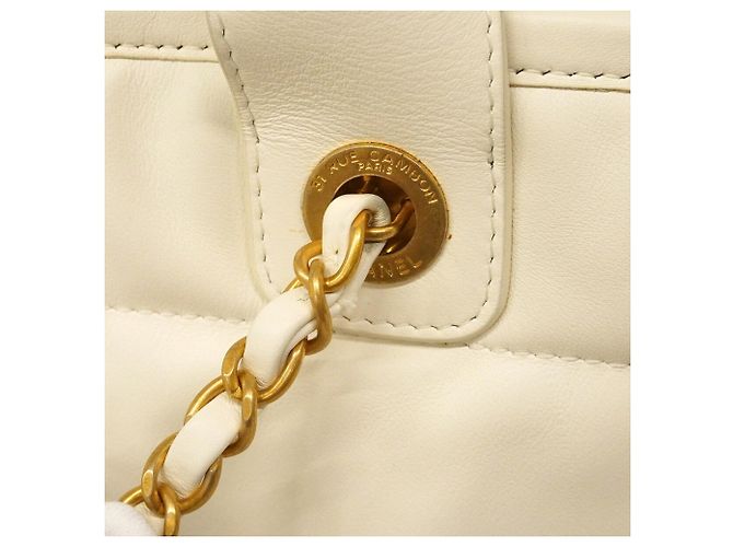 Borsa Tote Chanel Deauville Bianco - vista 13