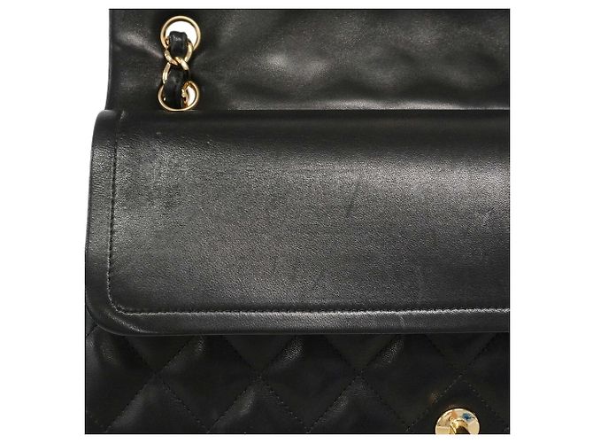 Borsa a tracolla Chanel in pelle d'agnello nera Nero - vista 10