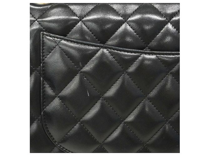 Borsa a tracolla Chanel in pelle d'agnello nera Nero - vista 12
