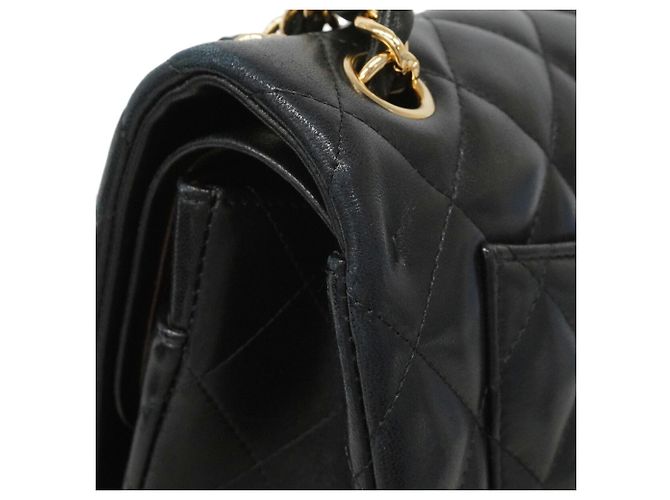 Borsa a tracolla Chanel in pelle d'agnello nera Nero - vista 14