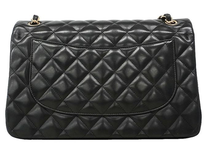 Borsa a tracolla Chanel in pelle d'agnello nera Nero - vista 17