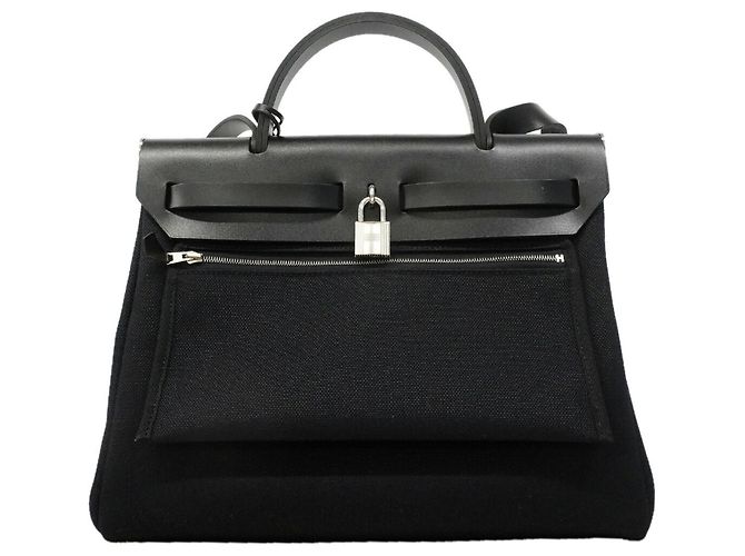 Hermès Hermes Herbag Zip PM Handtasche Schwarz - Ansicht 8