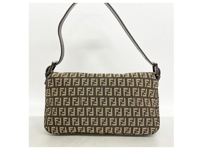 Borsa a mano Fendi Zucchino in nylon e canvas Marrone - vista 11