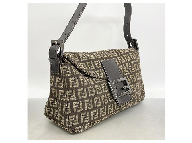 Borsa a mano Fendi Zucchino in nylon e canvas Marrone - vista 2