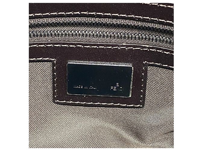Borsa a mano Fendi Zucchino in nylon e canvas Marrone - vista 5