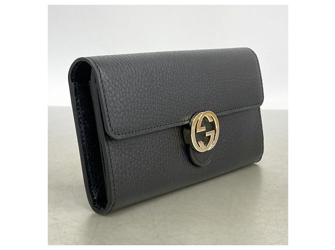 Portafoglio lungo Gucci in pelle nera Nero - vista 2