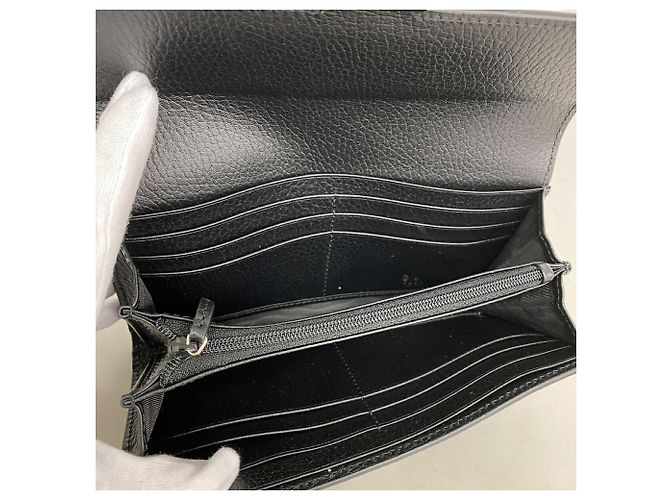 Portafoglio lungo Gucci in pelle nera Nero - vista 3