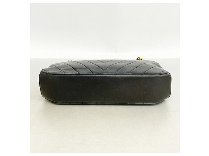 Borsa a tracolla Chanel in pelle d'agnello nera Nero - vista 3