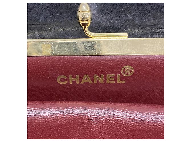 Borsa a tracolla Chanel in pelle d'agnello nera Nero - vista 5