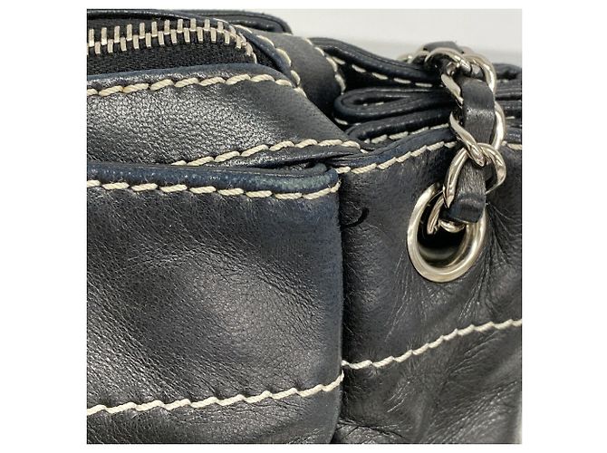 Chanel Schultertasche aus schwarzem Lammleder - Ansicht 7
