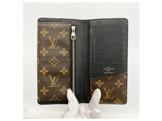 Portafoglio Lungo Louis Vuitton Monogram Macassar Marrone Nero - vista 3