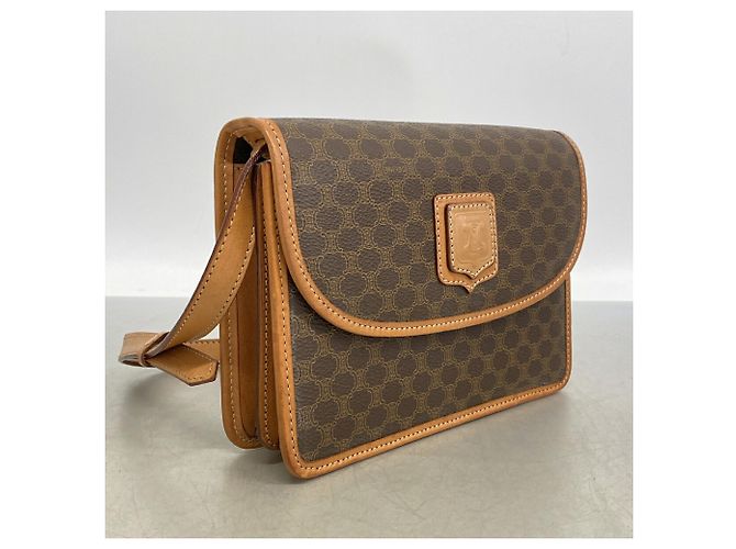 Céline Celine Macadam Shoulder Bag Brown - view 2