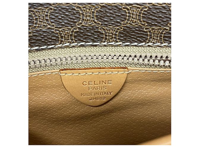 Céline Celine Macadam Shoulder Bag Brown - view 5