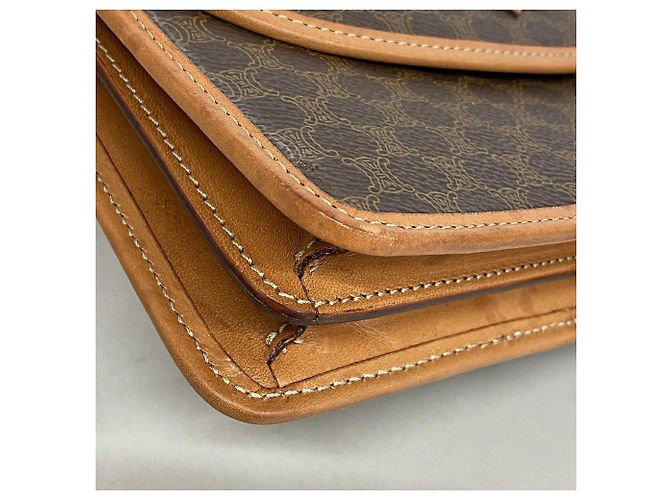 Céline Celine Macadam Shoulder Bag Brown - view 6