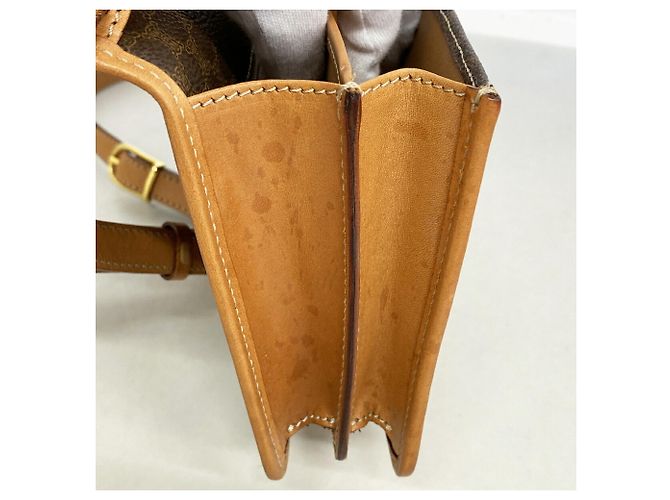 Céline Celine Macadam Shoulder Bag Brown - view 7