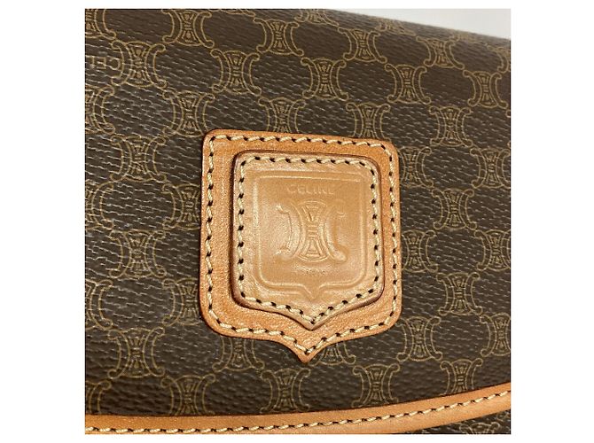 Céline Celine Macadam Shoulder Bag Brown - view 9
