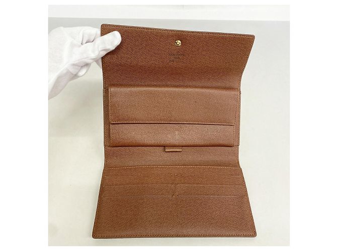 Portafoglio lungo Louis Vuitton marrone a tre scomparti - vista 3