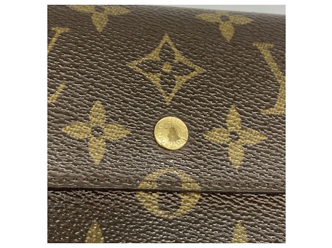 Portafoglio lungo Louis Vuitton marrone a tre scomparti - vista 7