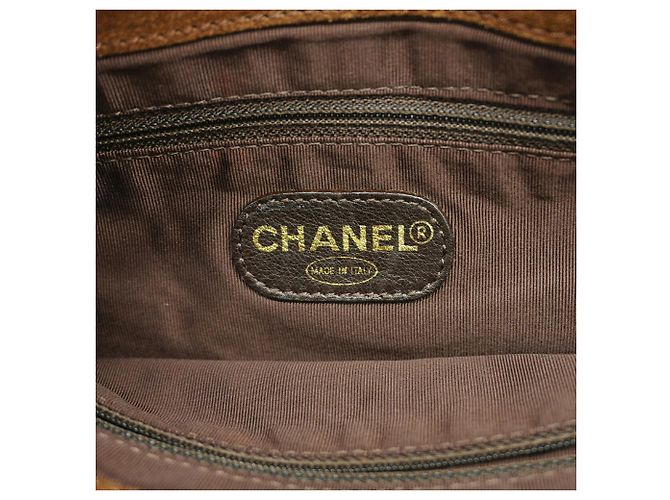 Borsa Tote Chanel in camoscio marrone - vista 5