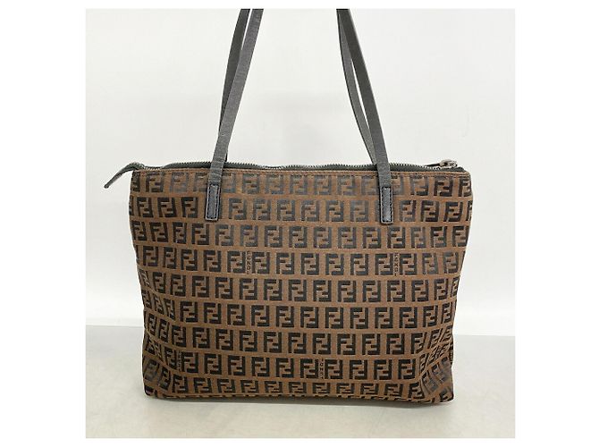 Fendi Zucchino Tote Bag Braun Schwarz - Ansicht 10