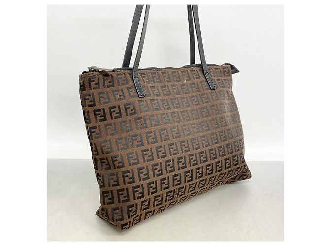Fendi Zucchino Tote Bag Braun Schwarz - Ansicht 2