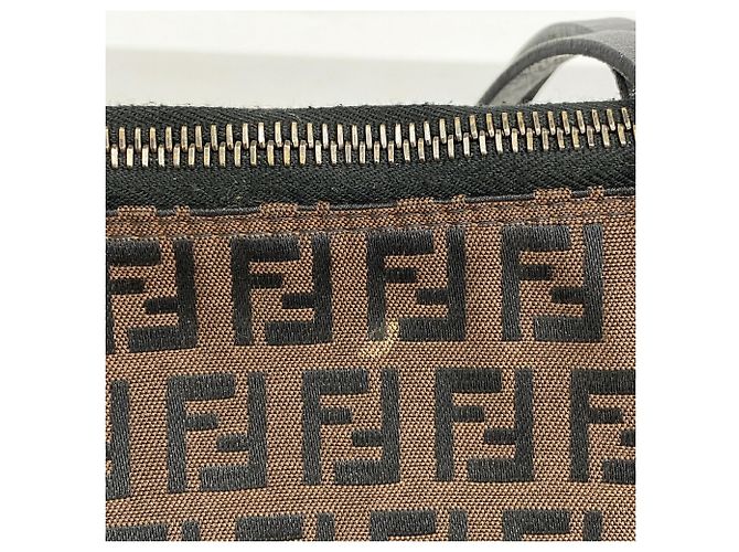 Fendi Zucchino Tote Bag Braun Schwarz - Ansicht 8