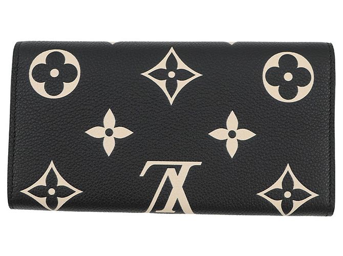 Monedero Louis Vuitton Monogram Empreinte Negro Beige - vista 3