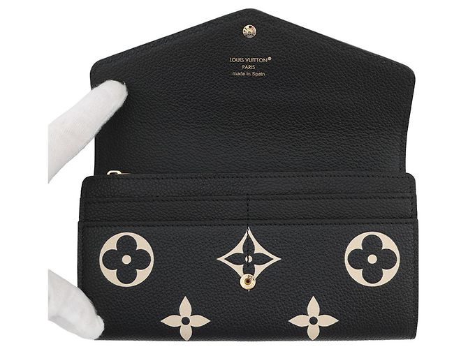 Monedero Louis Vuitton Monogram Empreinte Negro Beige - vista 4