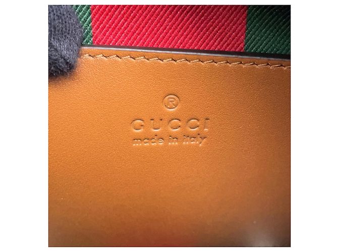 Borsa a tracolla Gucci GG Emblem Supreme Leather Marrone - vista 12