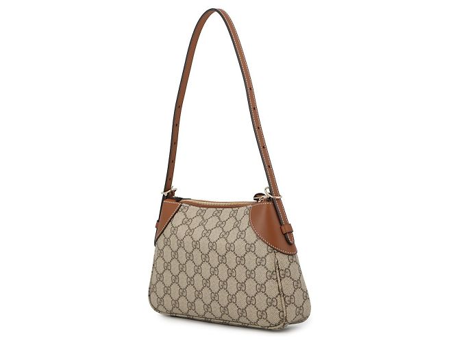 Borsa a tracolla Gucci GG Emblem Supreme Leather Marrone - vista 2