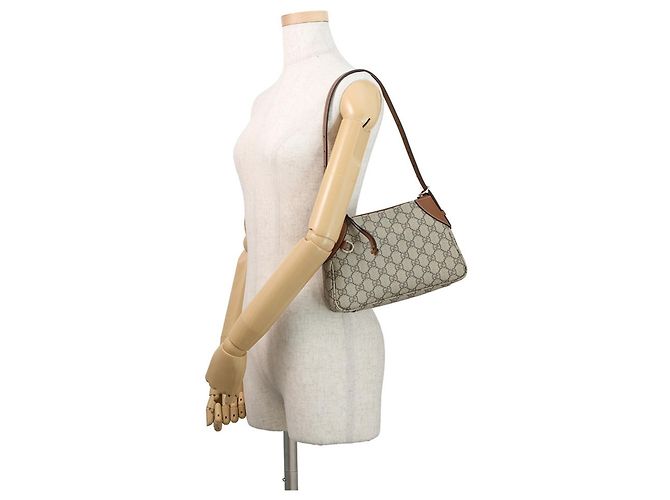 Borsa a tracolla Gucci GG Emblem Supreme Leather Marrone - vista 4