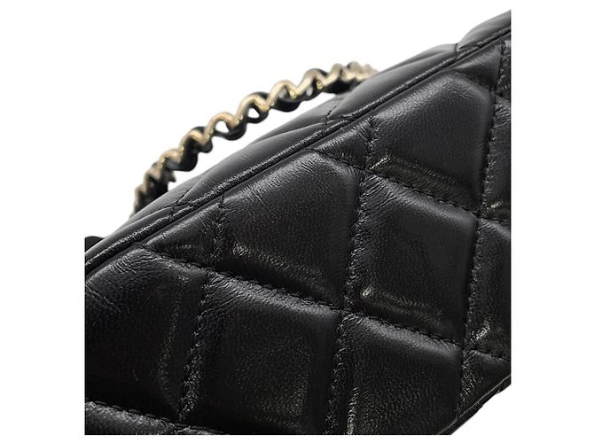 Borsa a tracolla Chanel Matelassé con catena Nero D'oro - vista 10
