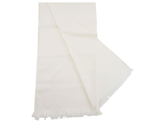 Hermès Stola Hermes New Libris in cashmere e seta Bianco - vista 2