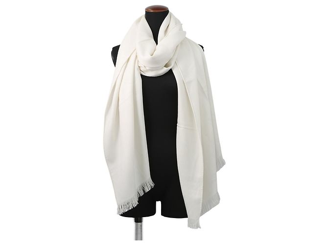 Hermès Stola Hermes New Libris in cashmere e seta Bianco - vista 3