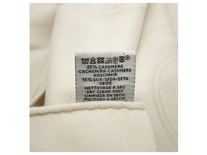 Hermès Stola Hermes New Libris in cashmere e seta Bianco - vista 8