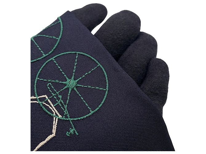Hermès Lenço de seda Hermes A Toute Berline Azul Multicor - vista 5