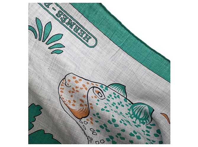 Hermès Estola de cachemira y seda Hermes Castaño Multicolor - vista 2