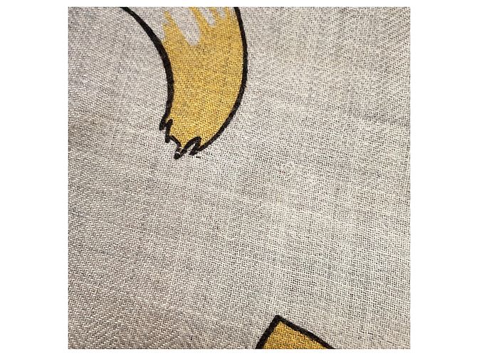 Hermès Estola de cachemira y seda Hermes Castaño Multicolor - vista 3