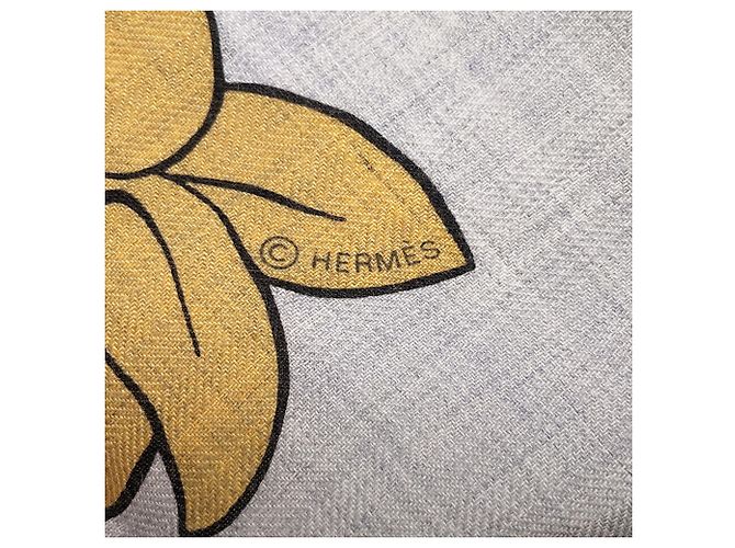 Hermès Estola de cachemira y seda Hermes Castaño Multicolor - vista 5