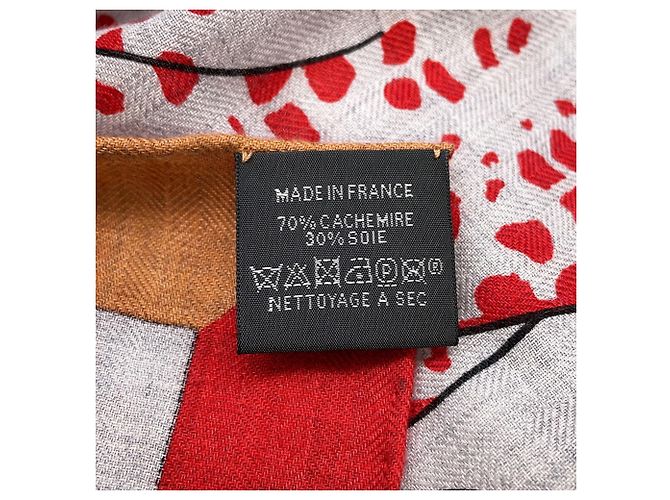 Hermès Estola de cachemira y seda Hermes Castaño Multicolor - vista 6