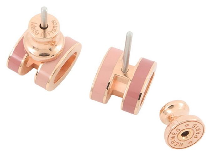 Hermès Pendientes Hermes Mini Pop H Rosa - vista 3