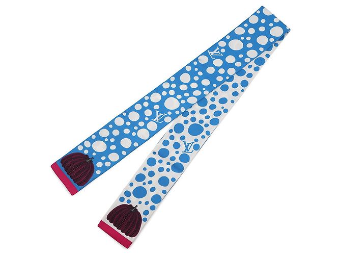 Sciarpa Louis Vuitton Collaborazione Yayoi Kusama Bianco Blu Multicolore - vista 2