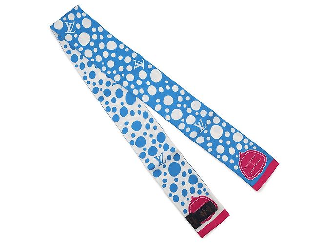Sciarpa Louis Vuitton Collaborazione Yayoi Kusama Bianco Blu Multicolore - vista 3