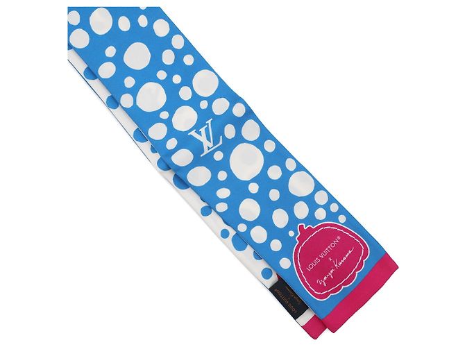 Sciarpa Louis Vuitton Collaborazione Yayoi Kusama Bianco Blu Multicolore - vista 4