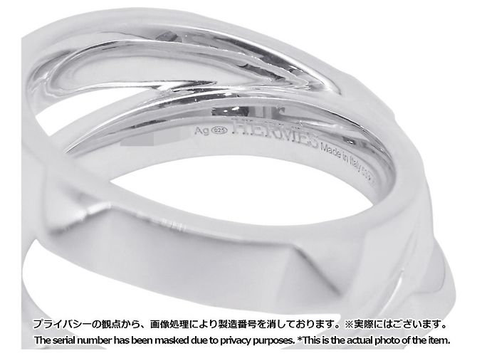 Ring Hermès Anillo Hermes Clou de H Double Round Silver Plata - vista 7
