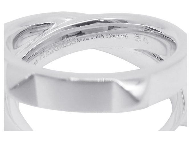 Ring Hermès Anillo Hermes Clou de H Double Round Silver Plata - vista 8