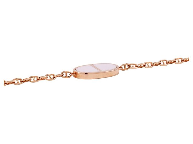 Hermès Pulsera Hermes Chaine d'Ancre Verso Rosa Blanco - vista 2