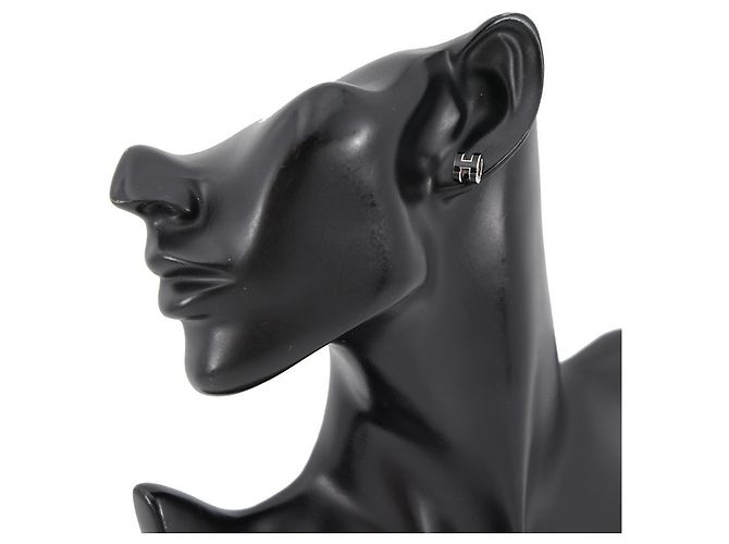 Hermès Orecchini Hermes Mini Pop H in Nero - vista 4