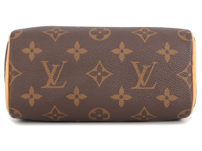 Borsa Louis Vuitton Monogram Nano Speedy Marrone - vista 3