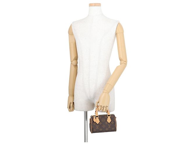 Borsa Louis Vuitton Monogram Nano Speedy Marrone - vista 4